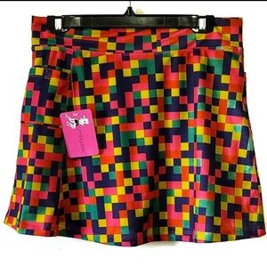 Running skirts multicolored checkered skort size 10/12